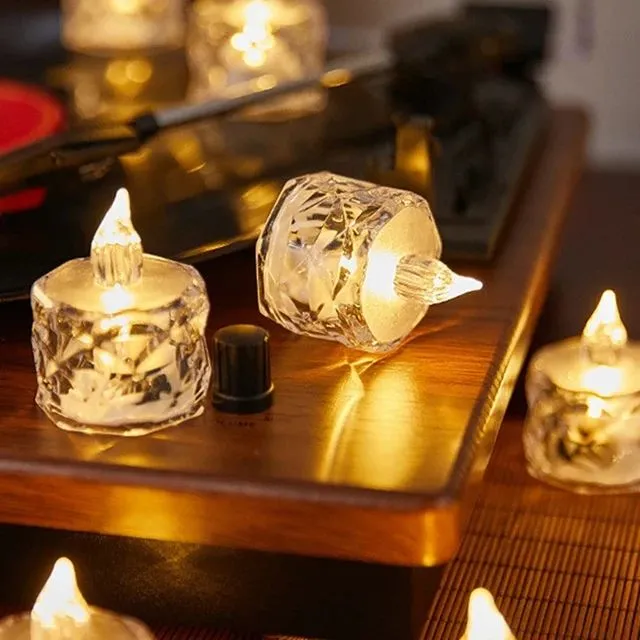 Pack of 2 Crystal LED Flameless Candles – Battery Operated Elegant Night Light for Home & Events - Image 3