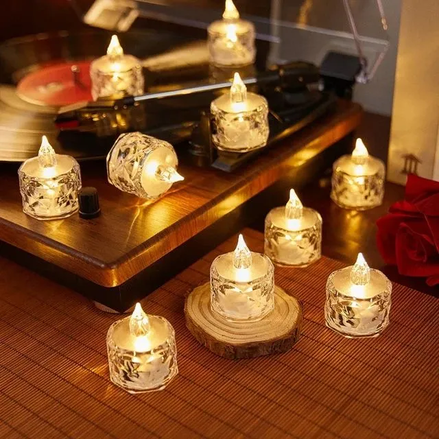 Pack of 2 Crystal LED Flameless Candles – Battery Operated Elegant Night Light for Home & Events - Image 4