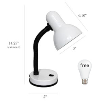 Flexible Neck Metal Study Desk Table Lamp